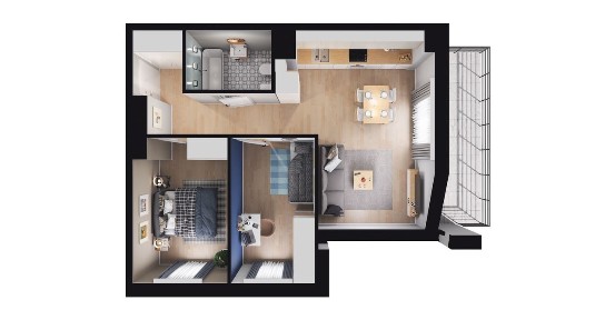 3-pokojowe mieszkanie 46m2 + balkon Bezpośrednio