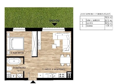 Mieszkanie 40m2, 2 pokoje, ogród, parking, klima