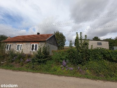 Dom stajnia stodoła bezpośrednio przy drodze na dużej działce