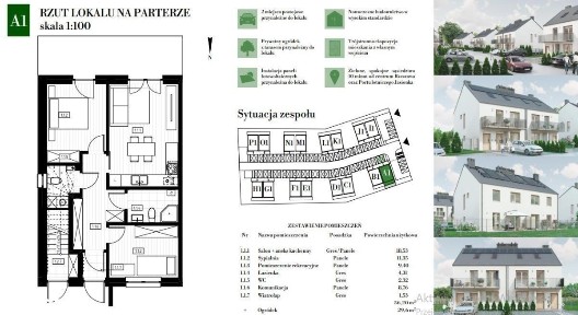 3 pokojowe mieszkanie z poddaszem, Zaczernie