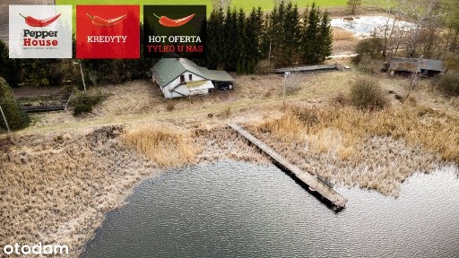 duża działka z własnym stawem i domkiem