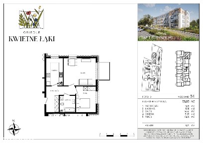 2-pokojowe mieszkanie 53m2 + balkon