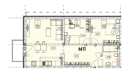 Mieszkanie nr 11 - II piętro 78,46 m², balkon 4,5 m²