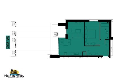 Mieszkanie z tarasem o pow. 49,39 m2 z tarasem; 5A 202
