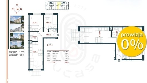Mieszkanie 3-pokojowe, 1. piętro, Kraków