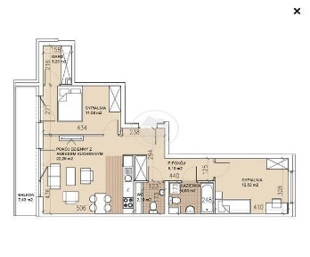 Dwustronne mieszkanie z dużym balkonem