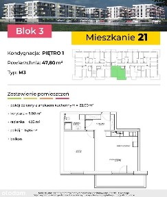 Nowoczesne 2-pokojowe mieszkanie, 47,80 m2, I piętro