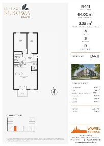 3-pokojowe mieszkanie 64m2 + balkon Bez Prowizji