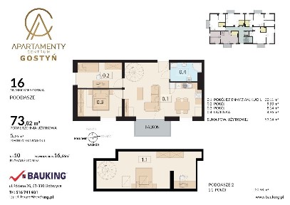 Gostyń Centrum Apartament BAUKING 73 m2 Z GARAŻEM