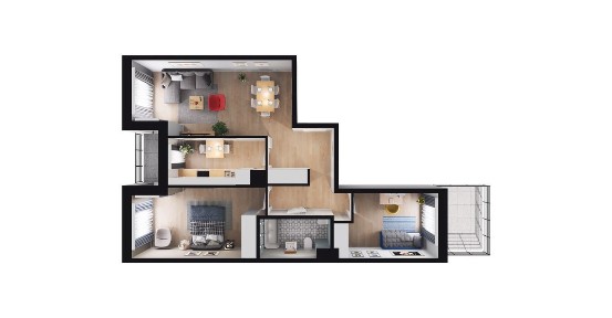 3-pokojowe mieszkanie 67m2 + taras Bezpośrednio