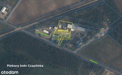 Trzy hale koło Czaplinka, działka 5864 m2