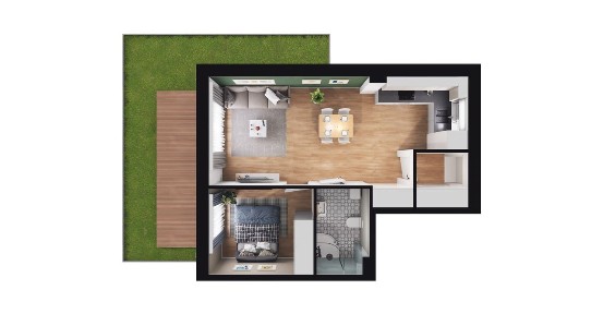 2-pokojowe mieszkanie 40m2 + taras Bez Pośredników