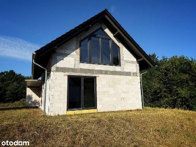 DOM W STANIE SUROWYM ZAMKNIĘTYM- 12 ARÓW, WIDOKOWA DZIAŁKA, LAS.