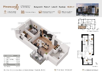 Mieszkanie o powierzchni 42,94 m2