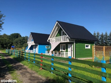 Drewniany domek w Siedlęcinie, 2 sypialnie, salon z aneksem kuchennym