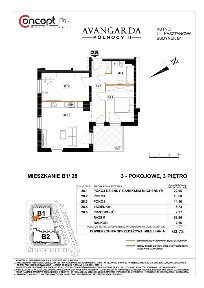 Mieszkanie 3-pokojowe, 63,73 m2 | B1/28