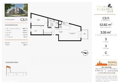 3-pokojowe mieszkanie 52m2 + balkon Bez Prowizji