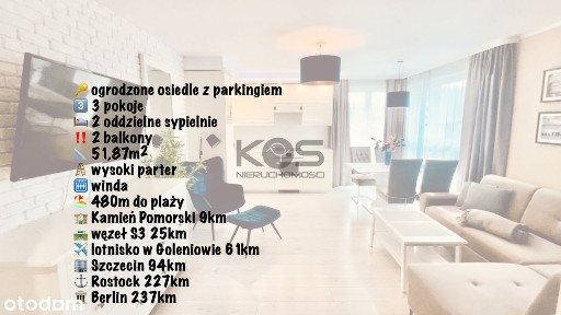 Nowoczesne 3-pokojowe mieszkanie z balkonem