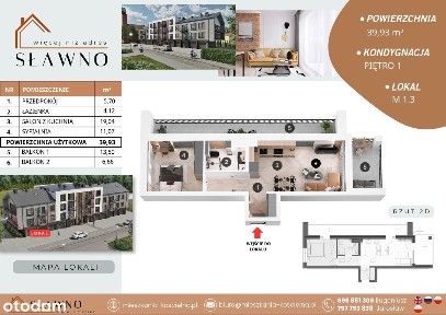 Nowoczesne 2-pokojowe mieszkanie z balkonem