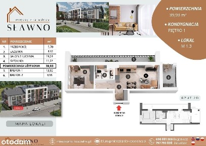 Nowoczesne 2-pokojowe mieszkanie z balkonem