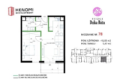 3-pokojowe mieszkanie 41m2 + taras Bez Prowizji