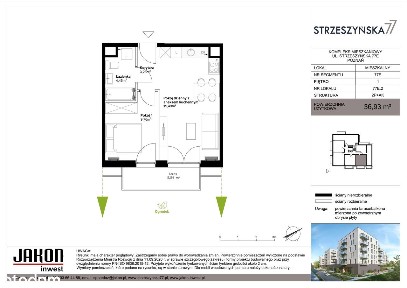2-pokojowe mieszkanie 36m2 + taras Bezpośrednio