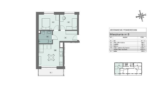 Dwustronne mieszkanie 46m2- 3 pokoje! Sikorskiego