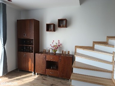 nowoczesny dom w zabudowie bliźniaczej, ogródek