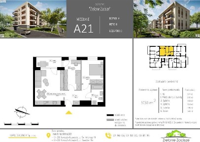Osiedle Zielone Zacisze Opoczno I 59,5 m2I 3 pokoje I ogród 11,37m2