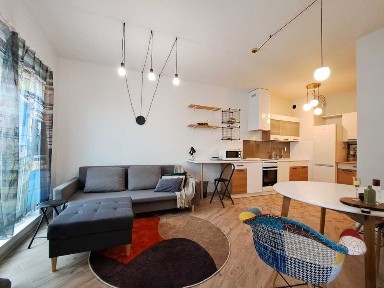 Grabieniec 17 Nowy blok salon z aneksem i sypialnia