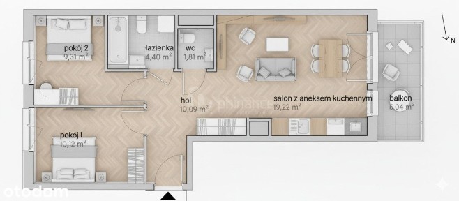 Jasne Dwustronne Mieszkanie 3-pokojowe 55m2