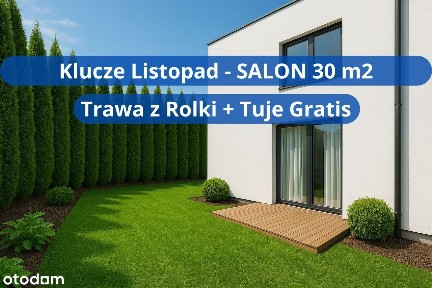 Salon 30m -BRAK SKOSÓW- Ogródek +2 balkony -Fotowoltaika-Blisko szkoły