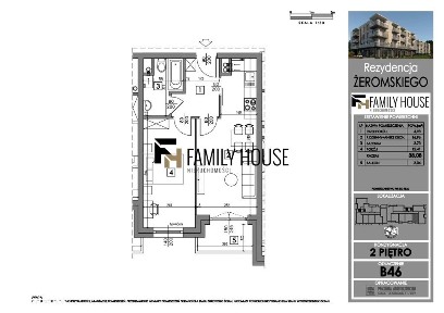 Rezydencja Żeromskiego 38,08m² Centrum Miasta