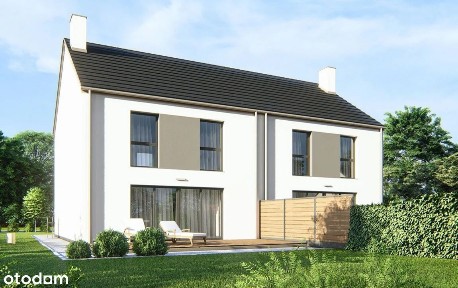 Segment budynku dwulokalowego z garażem i działką