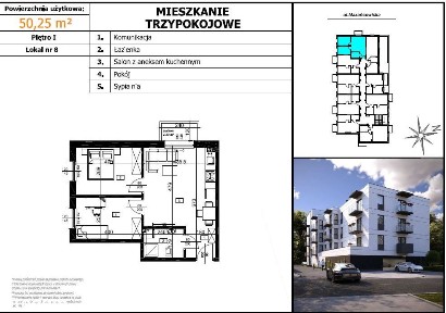 Przestronne 3-pokojowe mieszkanie z balkonem