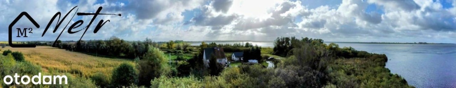 połowa domu o powierzchni 52 m² ogródek, nad jeziorem Drużno