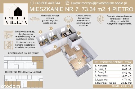 Mieszkanie, 73,34 m², Opole