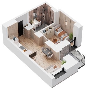 Mieszkanie 25 m2 z balkonem, stan deweloperski 23