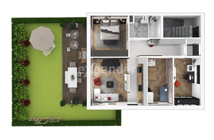 Apartament 74m2, ogród 84m2 gm. Iwanowice