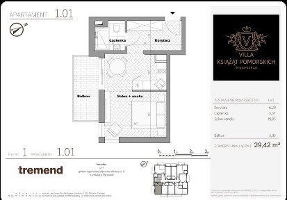 Wyjątkowy apartament blisko morza | 29 m2 | Villa Książąt Pomorskich
