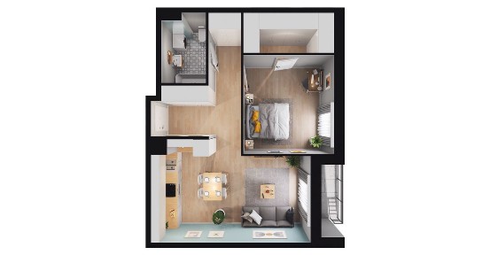 3-pokojowe mieszkanie 53m2 + balkon