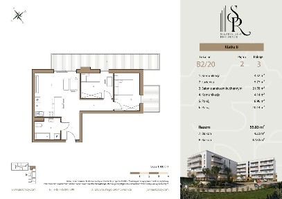 3-pokojowe mieszkanie 58m2 + balkon