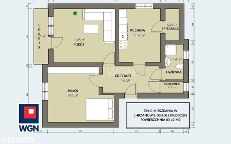 Na sprzedaż mieszkanie w Chrzanowie 63,42 m2.