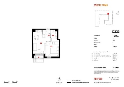 2-pokojowe mieszkanie 34,79 m, Primo IV, miejsce parkingowe w centrum