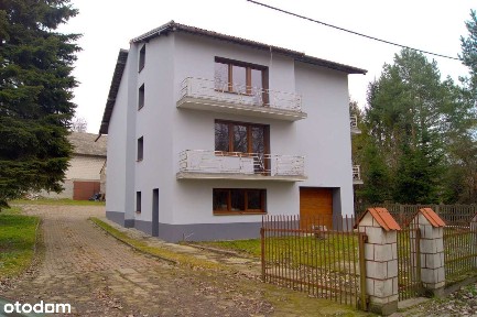 Dom do wykończenia, z dużym budynkiem gospodarczym i sadem