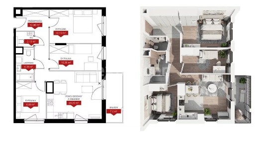 Promocja! Narożne - PD-Wschód -balkon 7m2