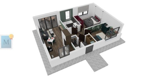 Dom parterowy szkieletowy 58m2,3pokoje,Lipinki