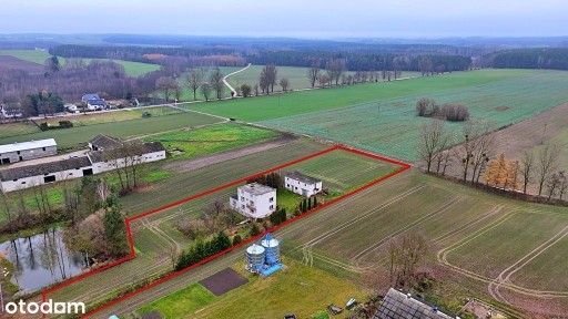 Duża działka 5023 m² z domem 112 m² + garaż