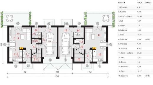 Dwa segmenty bliźniaki z garażami