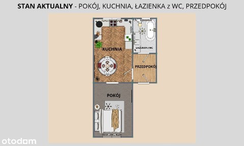 Kawalerka 31 m² do remontu - 1 piętro, Bytom, Al. Legionów 29
